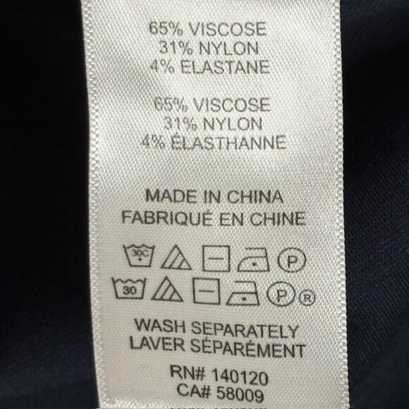 Stella & Dot Long Sleeved Crew Neckline Split Side Ruffled Top - Navy Blue - L - Picture 9 of 10